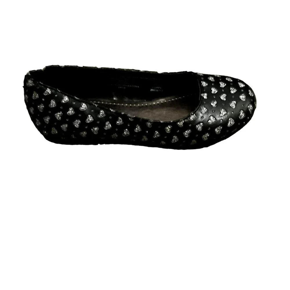 Soda Kids Black Flats Silver Stars Youth 12